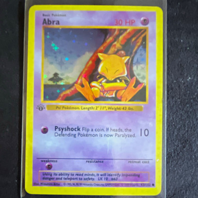 Wizards of the Coast Pokémon TCG Basis-Set Abra 43/102 Common Holo EN 1999