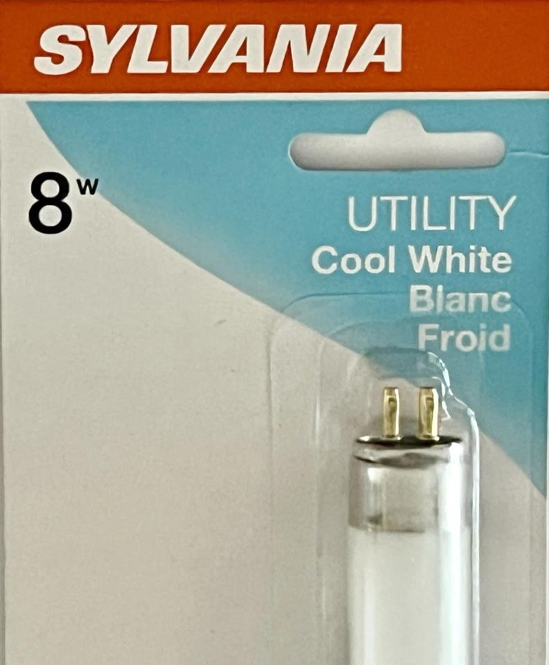 4 Sylvania F8T5CW 8W Utility Cool White Fluorescent Tube Bi pin 12" Light Bulb - Image 2 of 4