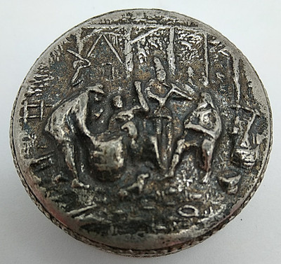 Silver Plate Embossed Snuff Pill Box Denmark Hans Jensen Hinged Trinket Vintage