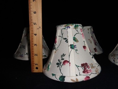 Small Floral Fabric Lamp Shades,Bell Shape, Clip-On, 5 Total