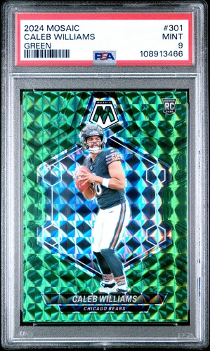 2024 Panini Mosaic #301 Caleb Williams ROOKIE Green PSA 9