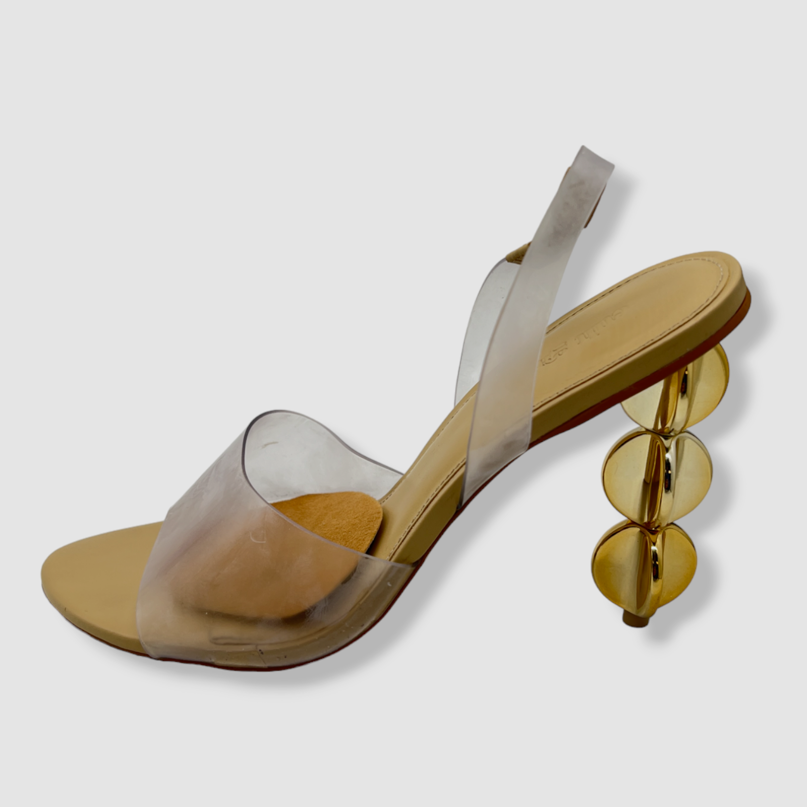 $460 Cult Gaia Women's Beige Leather Gemma Slingback Sandal Shoes Size 39.5