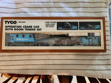 Tyco HO Operating Crane Car With Boom Tender Set