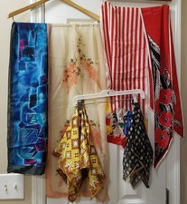 Lot 6 Women  s Vtg Scarves, Patterned Silk Nylon, Vera, Echo, Georgiou, Coquette