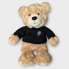 BMW Logo Honey Bear Plush Gund Teddy Stuffed Animal Black Knit Sweater 14-15"