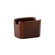 Tuxton China Inc DuraTux 3-1/2" L Caramel Ceramic Sugar Packet Holder - 1 Doz