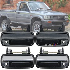 Outside Exterior Black & Chrome Door Handle For Toyota Hilux LN85 LN106 LN107