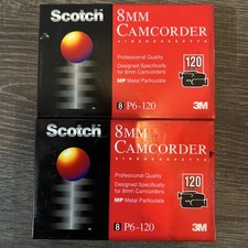 8mm Video Cassette Camcorder Tape Scotch P6-120 Minutes Professional lot 2 NEW