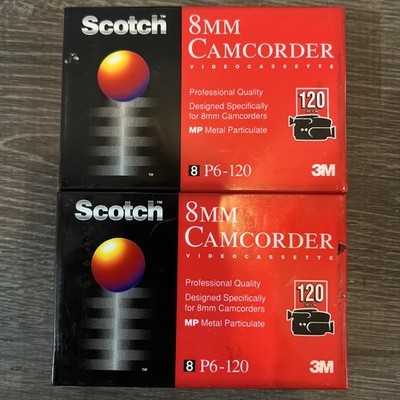 8mm Video Cassette Camcorder Tape Scotch P6-120 Minutes Professional lot 2 NEW