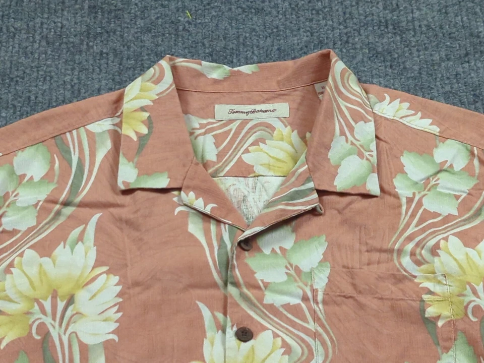 Tommy Bahama Shirt Mens XL Button Short Sleeve Silk Camp Beach Tropical Floral - Image 2 of 4