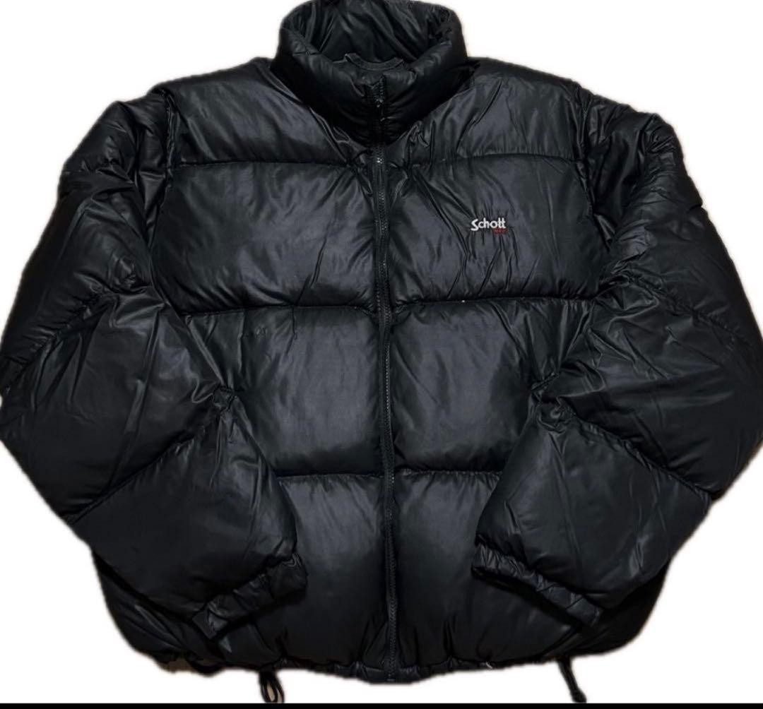 Schott Black Outer Down Jacket Box Silhouette - image 1