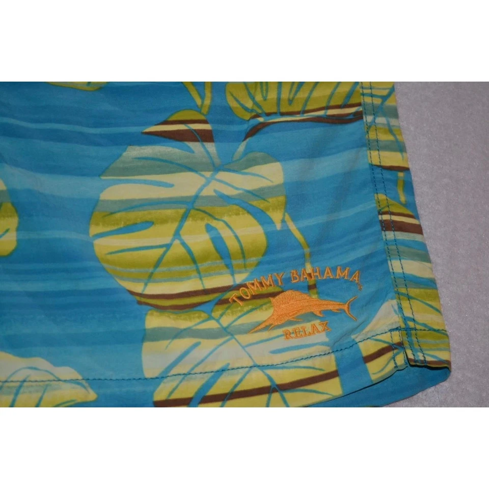 38480 Tommy Bahama Bañador Pantalones Cortos Azul Nylon Talla Mediana Para Hombre Foto 3 de 4