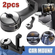 Car Headrest Head Rest 2 in 1 Car Seat Hook Hanger with Phone Holder 2 Pack