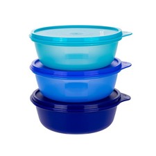 Tupperware Hitparade Schüssel Set 3x 600 ml (2 blautöne/Türkis) Frische Behälter