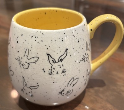 Bunny Rabbit Mug Meritage Mug Speckled Easter Spring Yellow