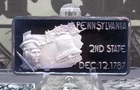 *HAMILTON MINT* 1oz .999 Silver Bullion *PENNSYLVANIA* 2nd State Art Bar ECC&C