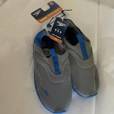 Speedo Water Shoes Boys Aqua Skimmer Junior Small 13-1 Grey/Blue New