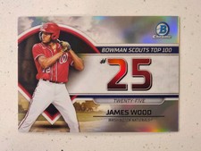 2023 Bowman Chrome James Wood Scouts Top 100 Prospect #BTP-25 Insert...