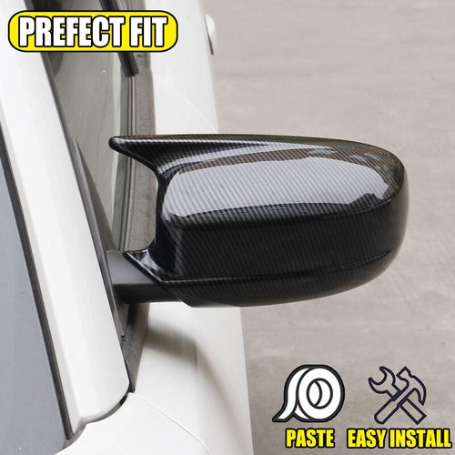 Tapas de cubierta de espejo retrovisor de puerta lateral negras de fibra de carbono moldeadas para Dodge Charger 2015-22 - Imagen 4 de 12
