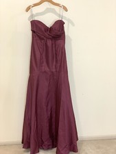 Jenny Yoo Collection Womens Strapless Long Burgundy Bridesmaid Dress Size 12
