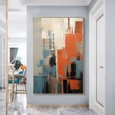 Hand-painted Oil Painting Abstract Decorative Painting For Living Room orange