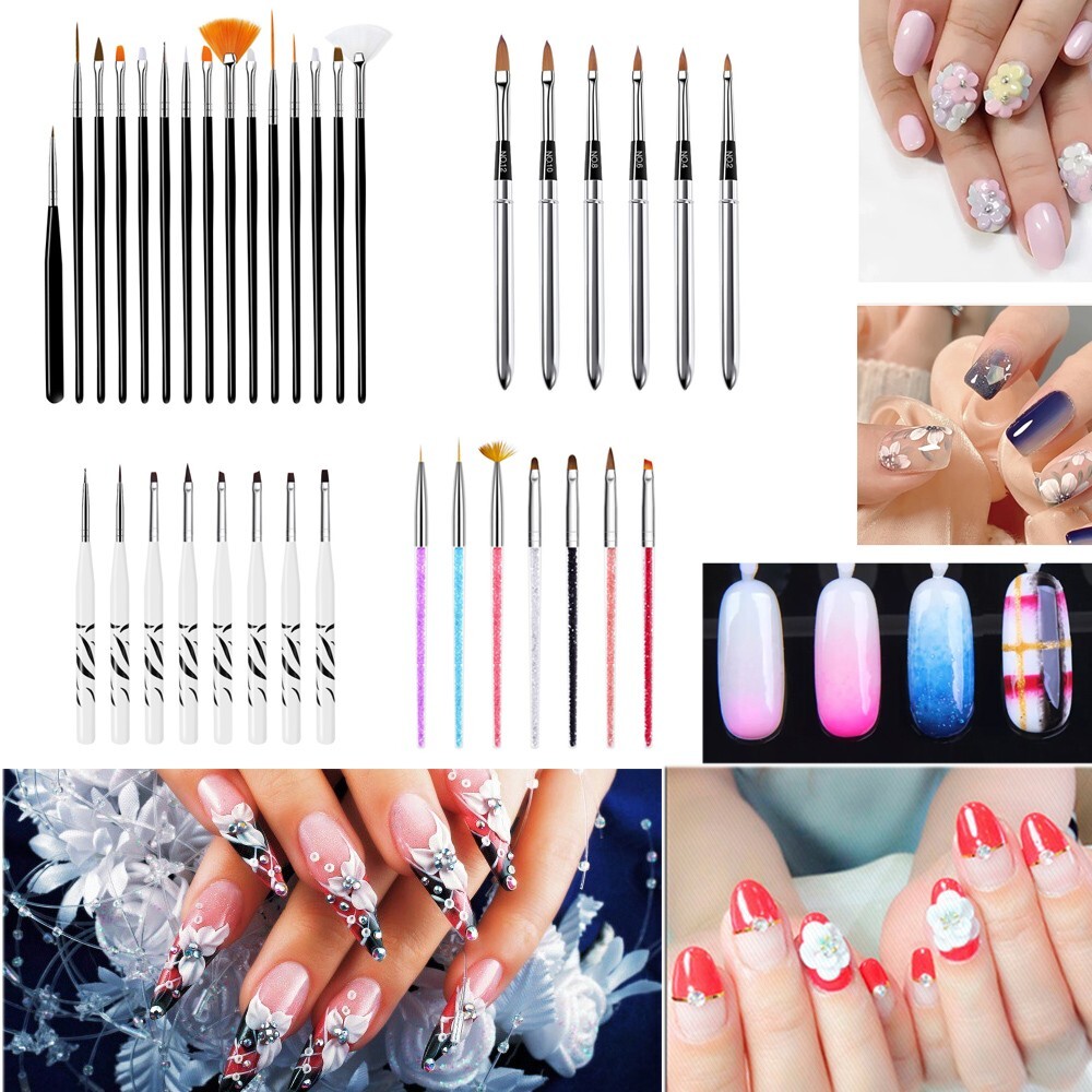 5~15 PCS Nail Art Gel Design Pen Painting Polish Brush Dotting Drawing Tools Set