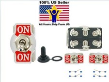 2X Heavy Duty 15A 125V DPDT 6 Terminal ON/ON 2 POS Toggle Switch Waterproof Boot