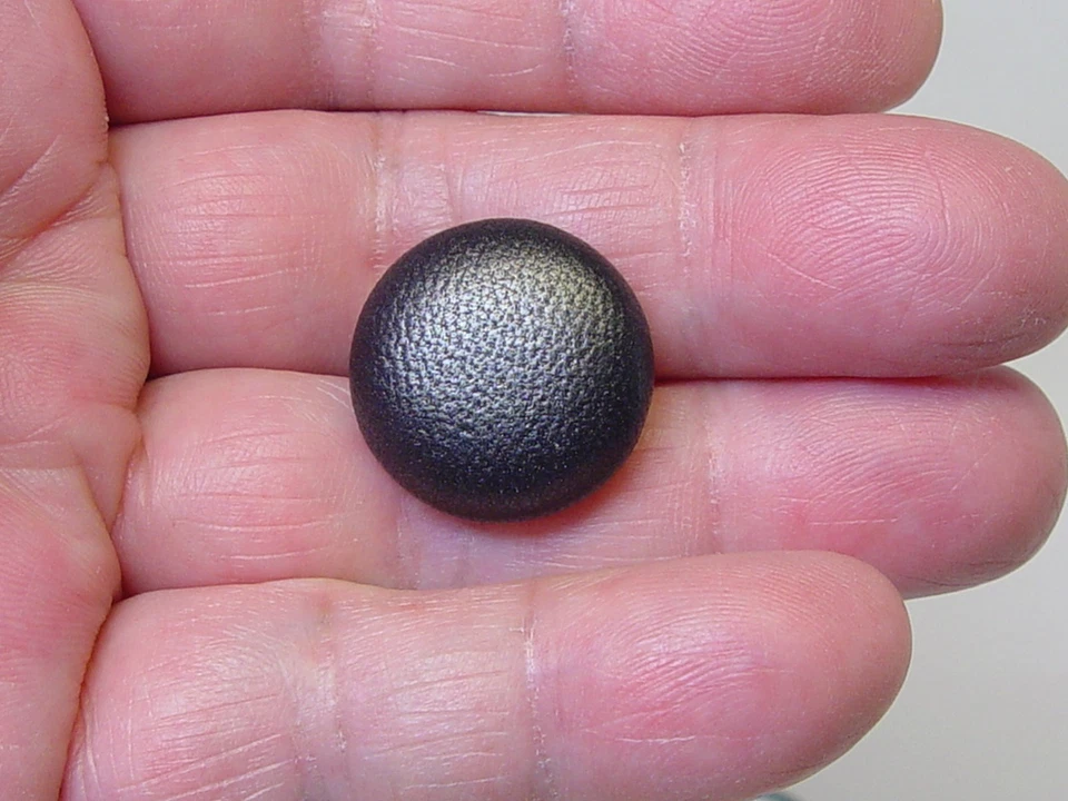 6 MADE IN USA 21 mm dark silverish charcoal color leather covered jacket buttons - Image 3 of 4