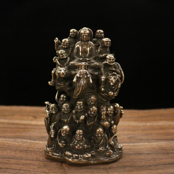 700g Ancient Chinese Handcrafted Brass Exquisite joss statues gift s100