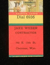 1940s Jake Weber Contractor Dial 6936 Grier Lumber Co. Cheyenne WY Laramie Co