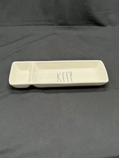 Rae Dunn Artisan Collection by Magenta Divided Trinket Dish Tray KEEP 11 x 3.5