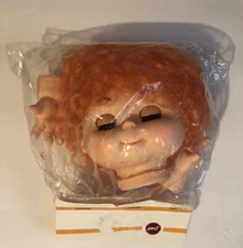 VTG Orange Hair Girl Doll Head & Arms Eyes Close Made In Korea 21224G1D