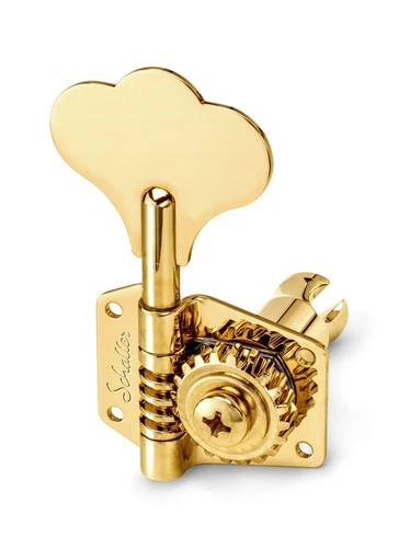 Schaller Germany 2x2 Vintage-Style Bass Tuners for Music Man/Gibson/G&L, GOLD