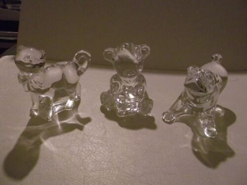 🧡Baccarat Waterford & Lenox Crystal Pug Dog Cat & Teddy Bear Figurines Glass - Picture 1 of 16