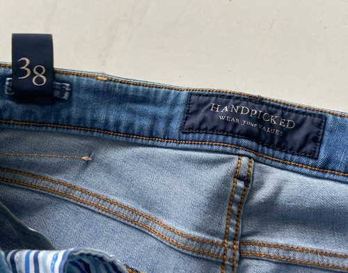 HANDPICKED Orvieto Slim Fit Light-Mid Blue Stretch Denim Jeans RRP: £330 - Picture 7 of 11