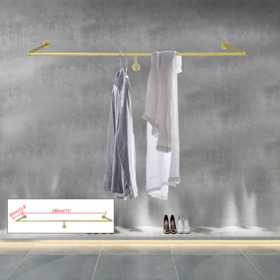 Metal Wall Mounted Clothes Hanging Rack Industrial Pipe Clothing Rack Detachable