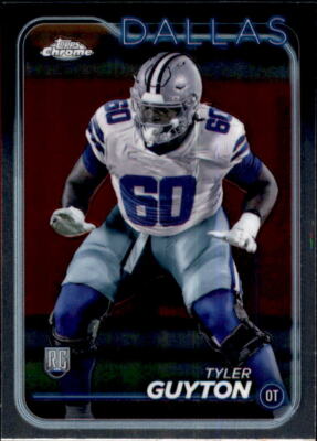 Card 299 Tyler Guyton Dallas Rookie RC Base Topps Chrome Football 2024