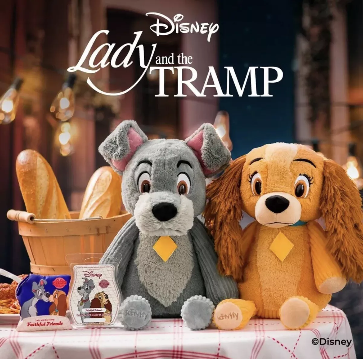 Scentsy Buddy Disney Lady And The Tramp Duo With Faithful Friends Scent Pak