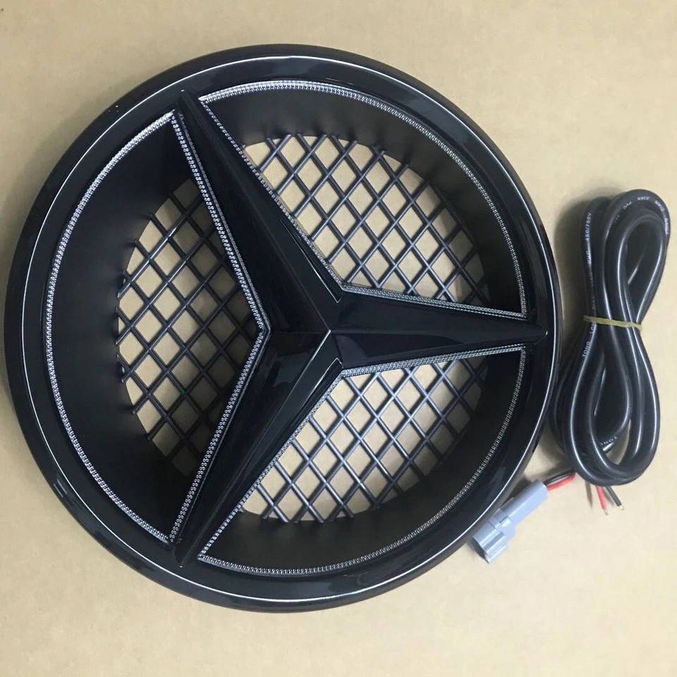 Sport Car Led Front Grille Emblem Light For C-CLass W204 GLK Class Black 2007-14 - Изображение 3 из 4