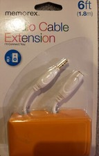 Memorex 6ft 1.8m Audio Cable Extension 3 5mm To 3.5mm Gold Plated Connectors