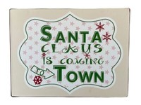 Blechschild - Santa Claus Is Coming To Town - Wandschild Weihnachten