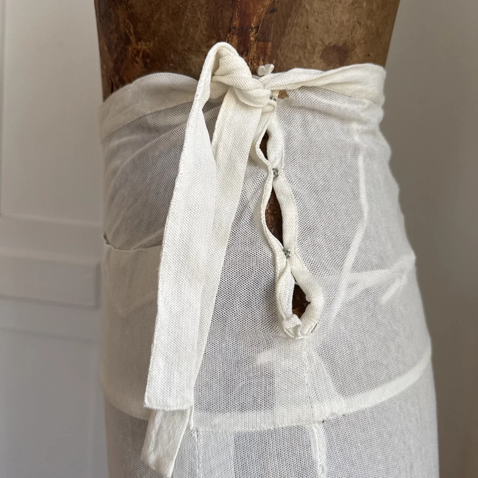 Vestido de red de algodón blanco vintage de los años 30 falda bolsillos para la cadera ropa deportiva ajuste náutico Foto 4 de 4