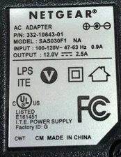 Power Supply Adapter, 12V, 2.5A original NETGEAR ROUTER, LED STRIP, CCTV CAMERA