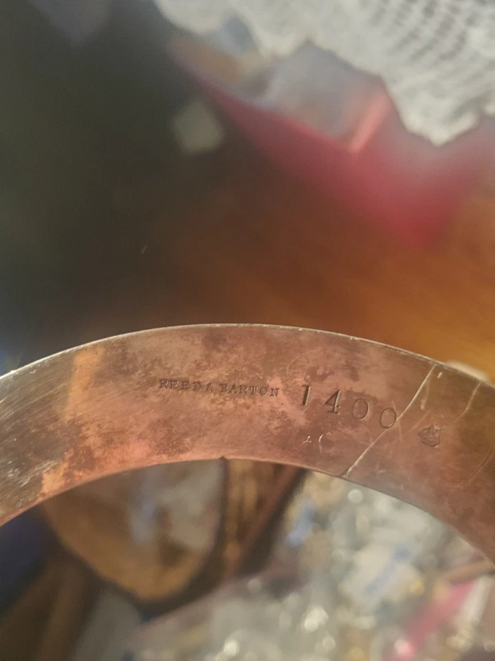 大罕见古董 LILY PAD 服务板托盘 REED & BARTON FINE SP 新艺术运动 — 第 4/4 张图片