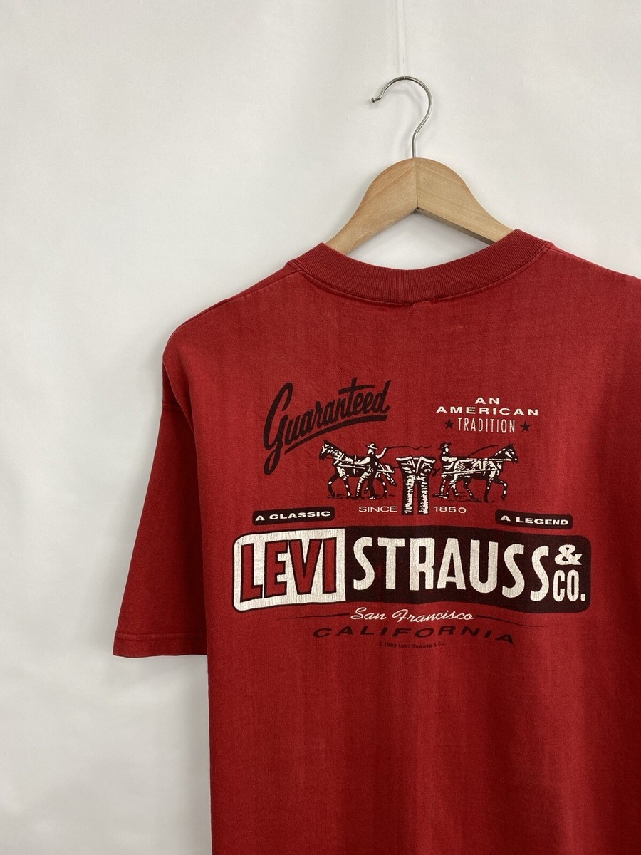 Vintage 1993 Levi's rare retro t-shirt Y2K Size M Color Red | eBay