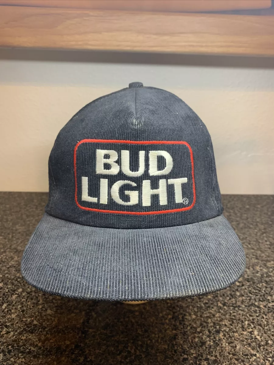 Vintage 80s 90s Bud Light Corduroy Hat Anheuser Busch Beer Cap