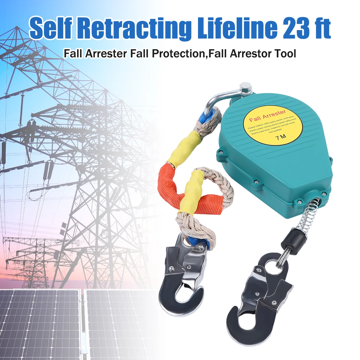 Self Retracting Lifeline Double Brake Safety Rope Fall Arrester Fall  Protection