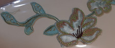 sewing embellishments green and teal flowers ...