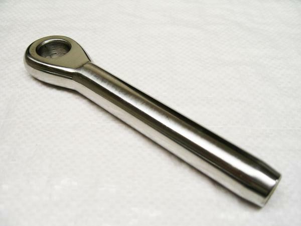 4MM  'Mini' Swaged Eye Terminal, Stainless Steel - Wire Rope Swage Deck Rigging