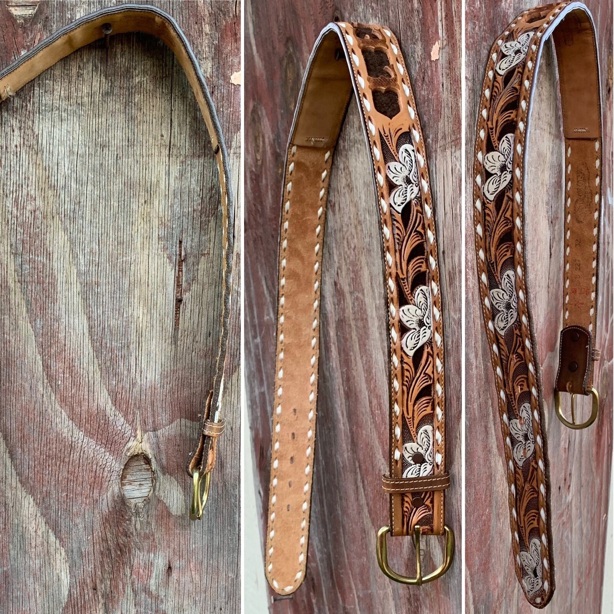Kona Kut by Nocona Belt Co tooled leather belt western name  display picture 3